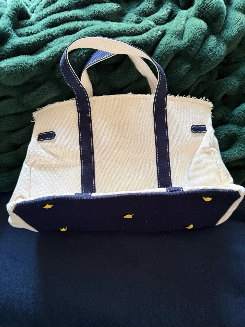 Navy and cream Boatkin Tote - Picture 3 of 4